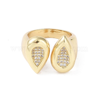 Латунные манжеты кольца перста RJEW-H227-02G-02-1