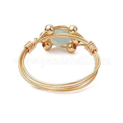 Кольцо с натуральным розовым кварцем RJEW-JR00753-1