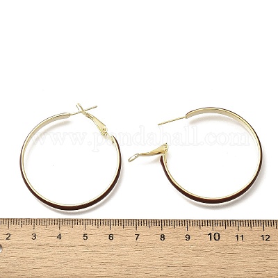 Латунные кольца серьги обруча EJEW-A121-07G-1