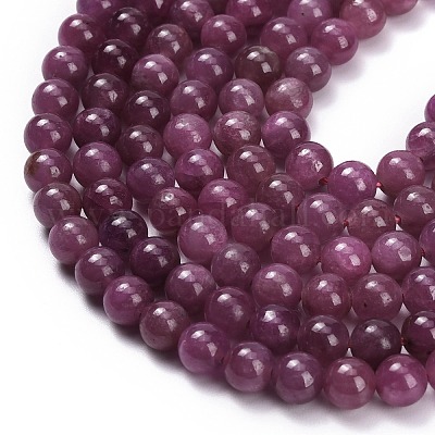 Натуральные рубиновые бисерные пряди G-L631-A01-5mm-AA-1