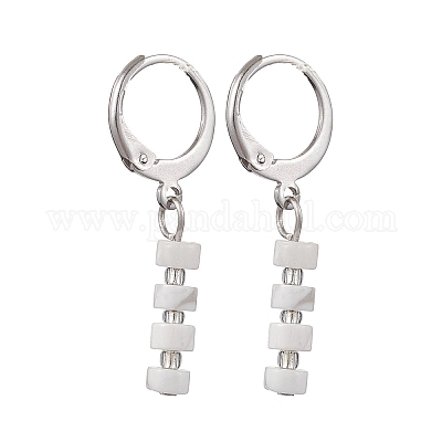 Серьги-гвоздики с застежкой-рычагом из натурального хаулита из нержавеющей стали 304 EJEW-JE06520-02-1