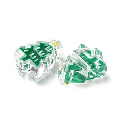 Рождественские украшения тематические непрозрачные акриловые бусины с эмалью X-OACR-Z021-01L-1