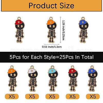 25шт 5 цвета сплава эмалевые подвески ENAM-SZ0004-02-1