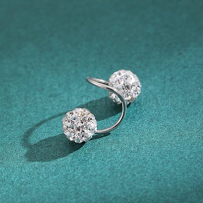 Круглые серьги-гвоздики из сплава с кристаллами и стразами FS-WG37A38-02-1