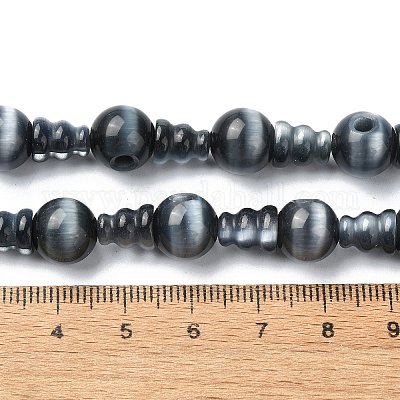 Бусины гуру с 3 отверстием «кошачий глаз» G-K149-52A-1