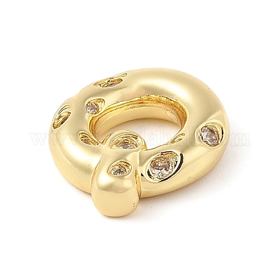 Кулон из латуни с прозрачным кубическим цирконием KK-Z046-01G-Q-1