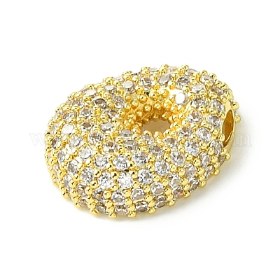 Подвески из латуни с покрытием из прозрачного кубического циркония KK-S378-01G-O-1