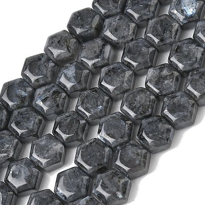 天然ラルビカイトビーズ連売り 六角 10~10.5x11~11.5x6.5~7mm 穴：1mm