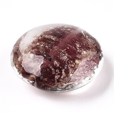 Светящиеся бусины лэмпворк из золота и песка ручной работы FOIL-T006-02A-1