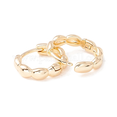 Латунные овальные серьги-кольца из бисера для женщин KK-A158-04G-1