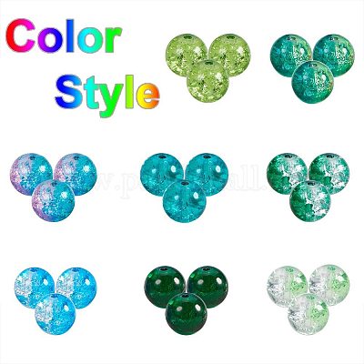 Выпечка окрашены треск стекла бисер CCG-PH0002-10-1