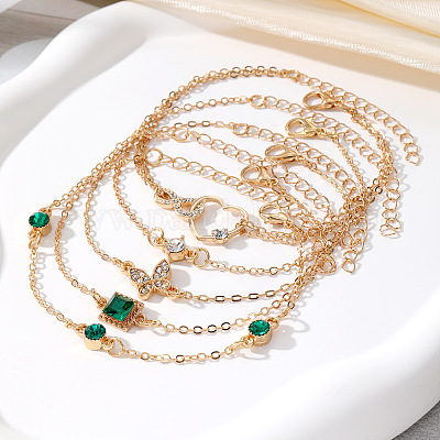 5шт 5 стиля сплава цепочка браслет и браслет набор для женщин WG6073F-01-1