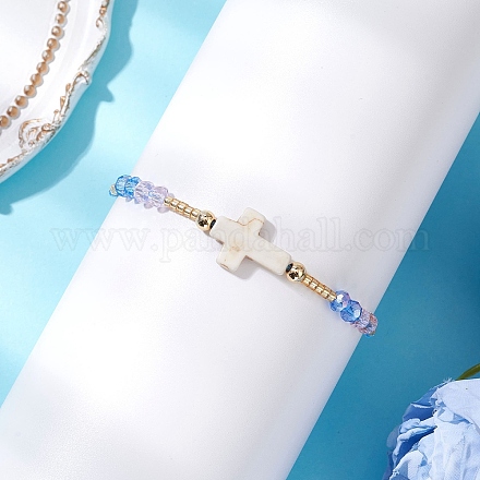 Браслеты из бисера в форме цилиндра из стеклянного бисера BJEW-MA00171-01-1