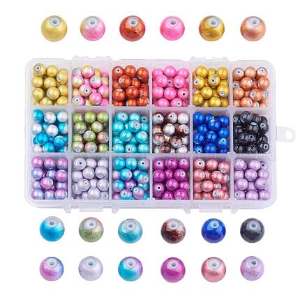 18 couleurs de cuisson peintes perles de verre drawbench DGLA-JP0001-07-1