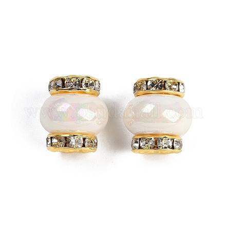 Бусины из смолы с латунными стразами рондель KK-H490-05G-07-1