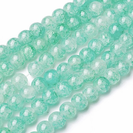 Spray Painted Glass Beads Strands GLAA-A038-C-43-1