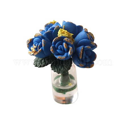 Composizione floreale con pianta in vaso di rose in miniatura PW-WG52079-05-1