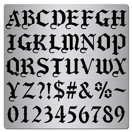 8 Pieces Old English Lettering Stencils Calligraphy Letter Stencils Gothic  Font