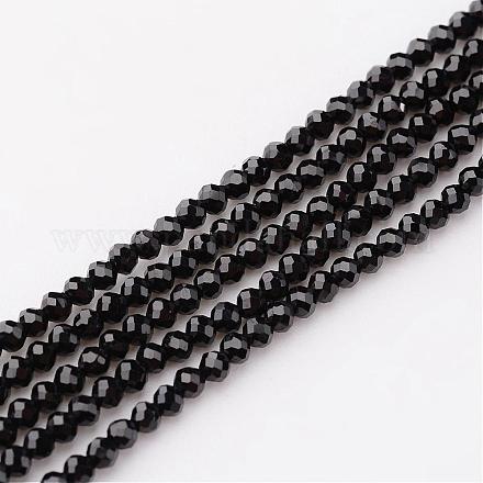 Natürlichen schwarzen Spinell Perlen Stränge G-K127-05F-2mm-1