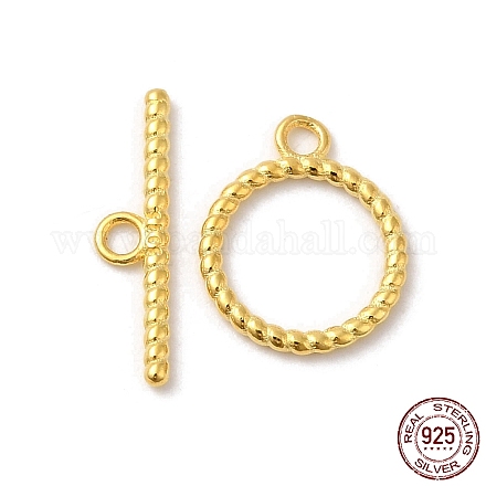 Rack Plating 925 Sterling Silver Toggle Clasps STER-G038-02G-1