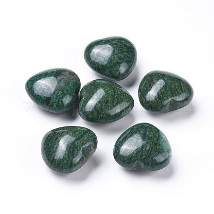 Natural African Jade Heart Love Stone G-K290-17-1