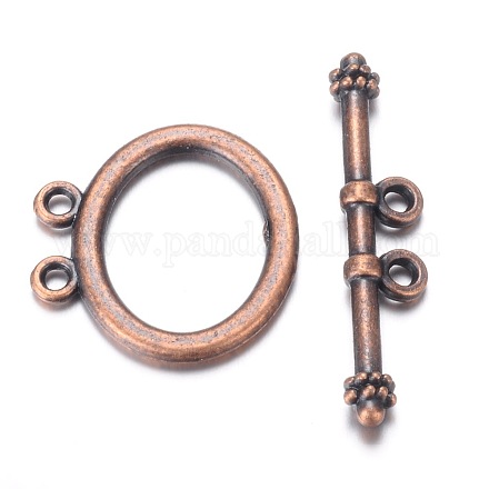 Tibetan Style Alloy Toggle Clasps PALLOY-G131-01R-NF-1