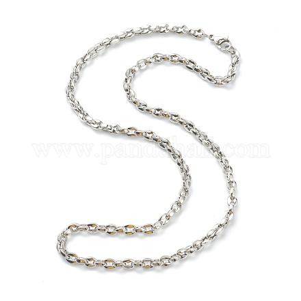 304 Stainless Steel Coffee Bean Chain Necklaces NJEW-I248-15P-1
