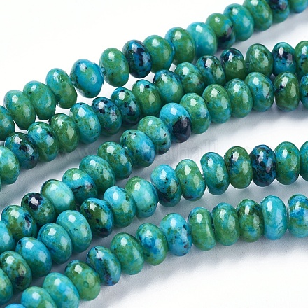 Fil de perles graduées turquoise jaune naturel (jaspe) G-N001-41A-1