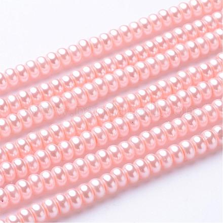 Eco-Friendly Spray Painted Glass Rondelle Bead Strands DGLA-L003-3x5mm-56-1