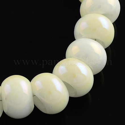 Chapelets de perles en verre électrolytique d'imitation jade EGLA-Q048-04-1