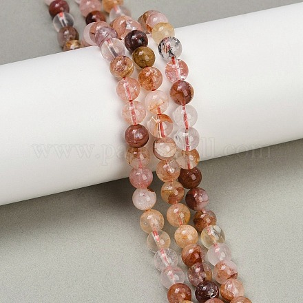 Натуральный гематоидный кварц / нитки из железистого кварца G-U026-A09-6mm-1