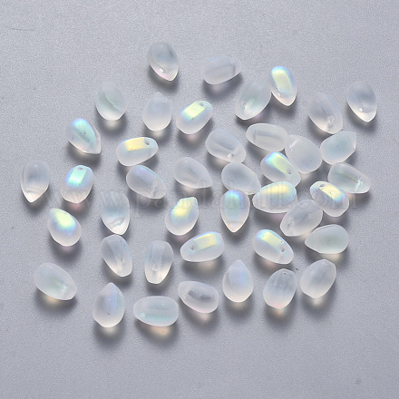 Transparent Spray Painted Glass Charms X-GLAA-R211-03-C02-1