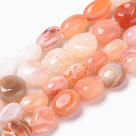 Chapelets de perles en agate naturelle du Botswana G-Q952-30-6x8-1