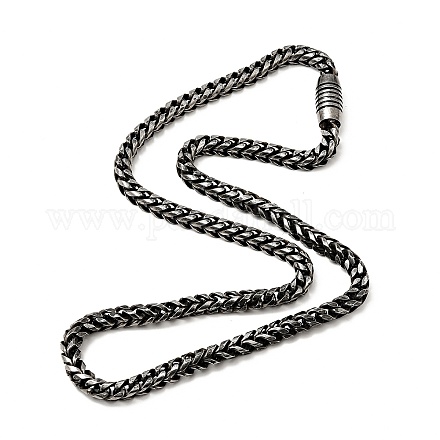 304 collar de cadena de trigo de acero inoxidable con cierre magnético para hombres y mujeres. NJEW-E038-05AS-1