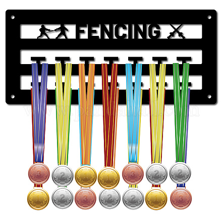 CREATCABIN Acrylic Medal Holder Fencing Medal Hanger Display Sports Medal Hooks Stand Wall Mount Hanger Hanging Victory for Home Badge 2 Lines Athletes Medalist Running Gymnastics Over 20 Medals AJEW-WH0296-018-1