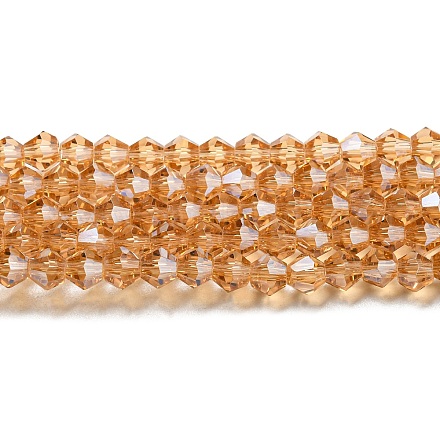 Прозрачные стеклянные бусины гальваническим пряди EGLA-A039-T4mm-A18-1