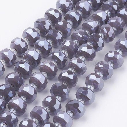 Electroplate Opaque Glass Beads Strands EGLA-E051-PL8mm-A03-1