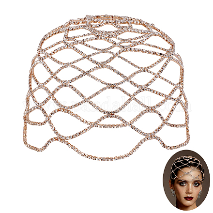 1 шт. сетчатый головной убор со стразами AJEW-HY0002-55G-1