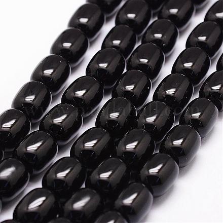 Natural Black Onyx Beads Strands G-N0171-01-10x12mm-1