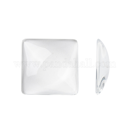 Ясно квадратных прозрачный стекло кабошоны X-GGLA-S013-25x25mm-1-1