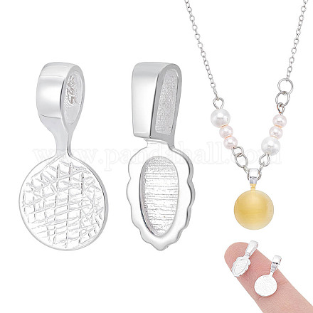 2 шт. 2 стиля 925 серебряные застежки-скобы STER-NB0001-14-1