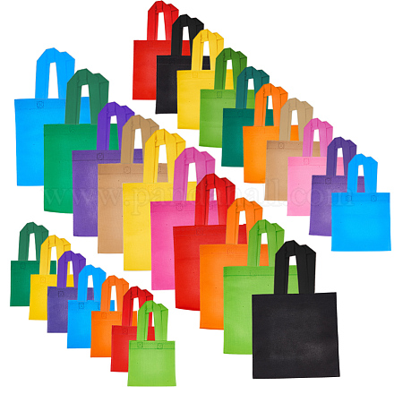パンダホール エリートの環境に優しい再利用可能なバッグ  不織布ショッピングバッグ  ミックスカラー  27個/セット ABAG-PH0002-22-1