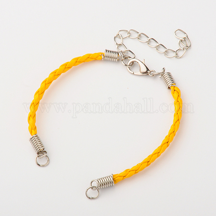 Braided PU Leather Cord Bracelet Making AJEW-JB00032-02-1
