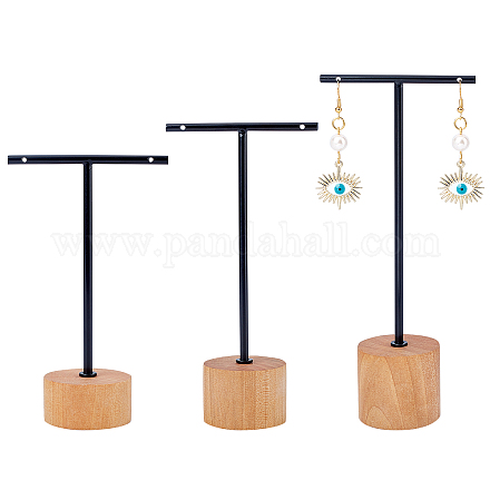 Jewellery Stand Display T- shape Wooden Bracelet Holder White and