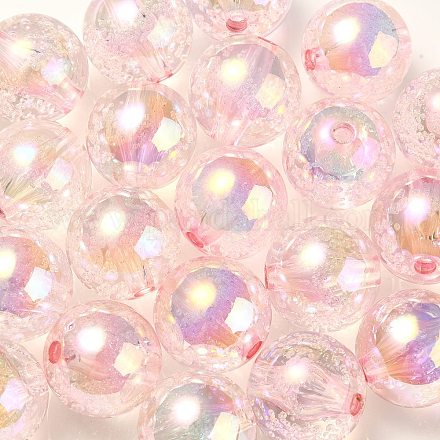 Placage uv perles acryliques irisées arc-en-ciel transparentes TACR-D010-07E-1