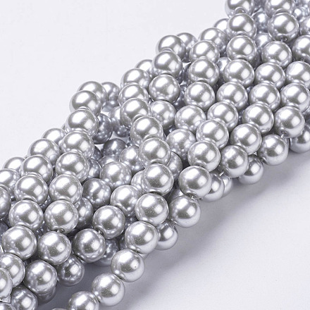Chapelets de perles en verre nacré HY-10D-B18-1