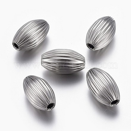 304 Stainless Steel Corrugated Beads STAS-P218-27-6mm-1