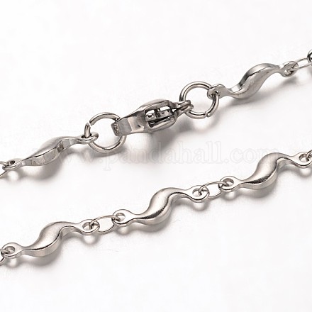 304 de enlace de barras de acero inoxidable cadenas collares NJEW-O066-36P-1