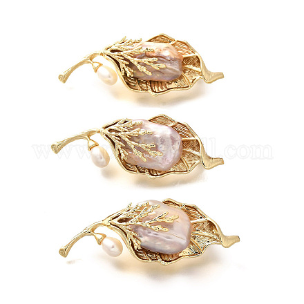 Броши из латуни в виде листьев для женщин JEWB-N001-17G-1