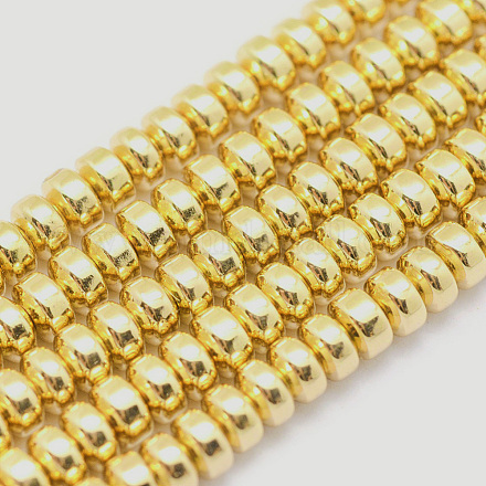 Chapelets de perles en hématite synthétique sans magnétiques X-G-L485-04A-G-1